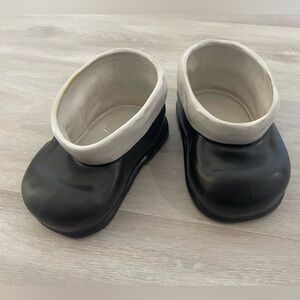 Pottery Barn Santa Boot Snack Bowls Condiment Ceramic Shoe Candy Dish